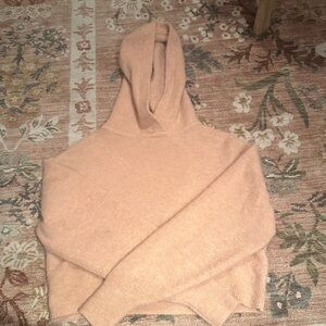 Aritzia/Little Moon Wool Alpaca Soft Peach Hooded Sweater